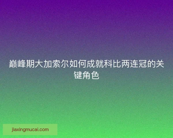 巅峰期大加索尔如何成就科比两连冠的关键角色